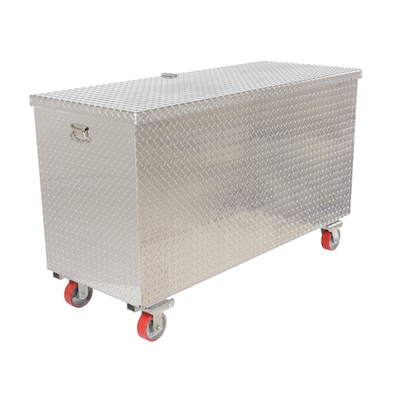 Vestil Portable Tool Box, Aluminum, 61" W x 26" D x 39" H, Added Fold Down Front & Casters APTS-3060-C-FD